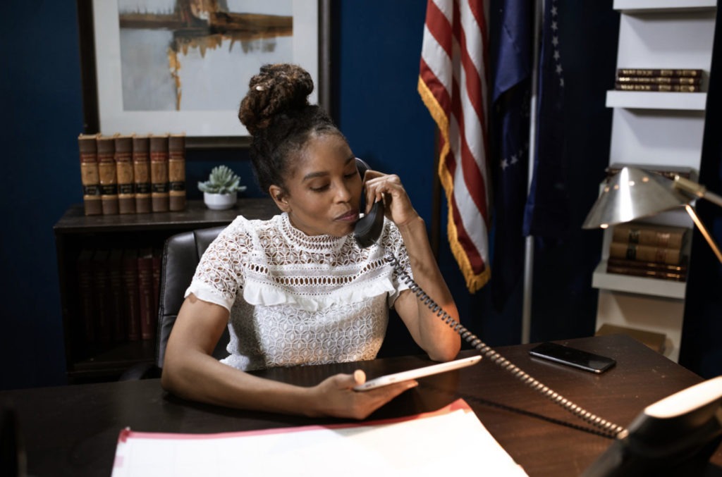 female president on the phone