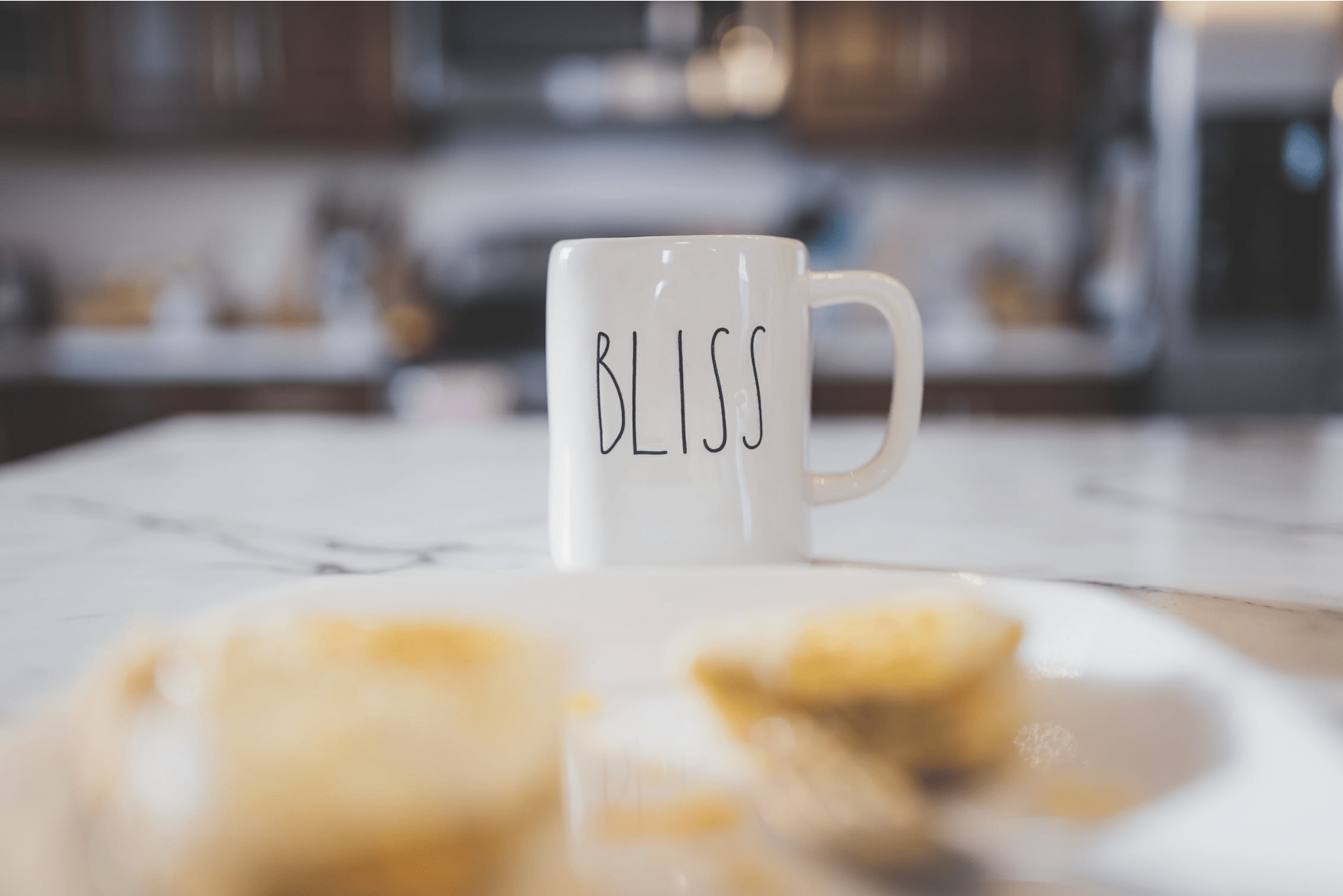 ceramic mug with bliss word print
